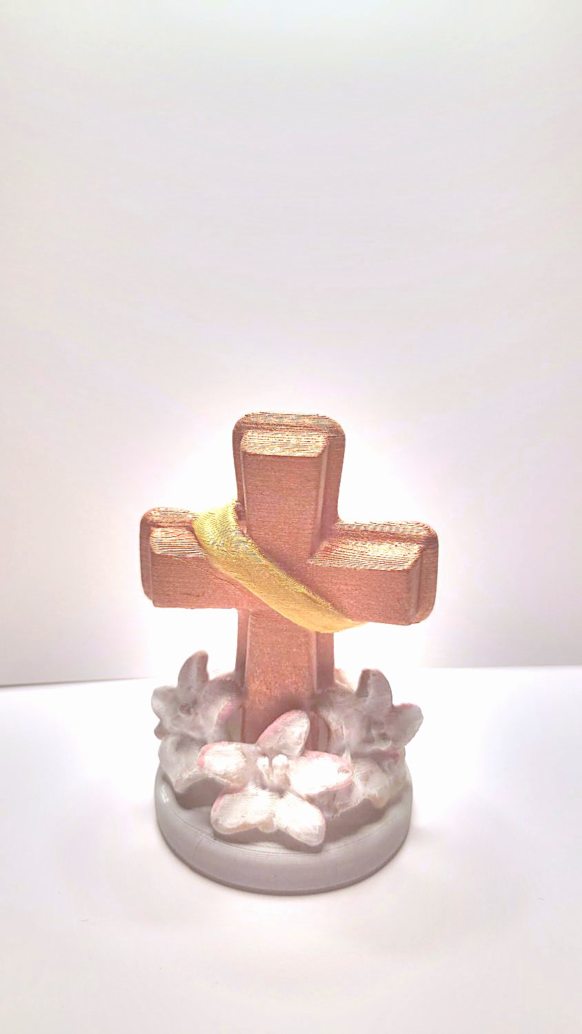 Cross with a gold sash