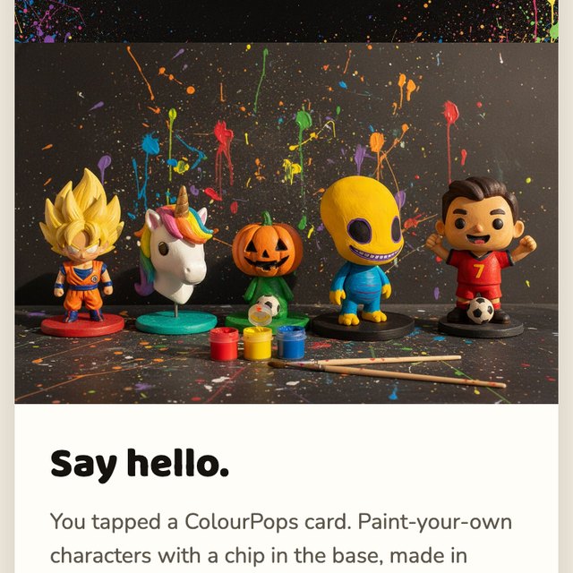 A Hello page behind a Pop